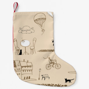 Pink French: Chic Pattern Design. Small Christmas Stocking