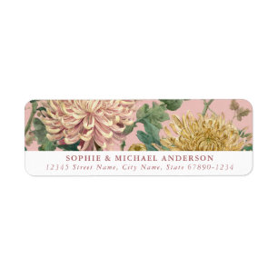 Pink French Floral Return Address Labels