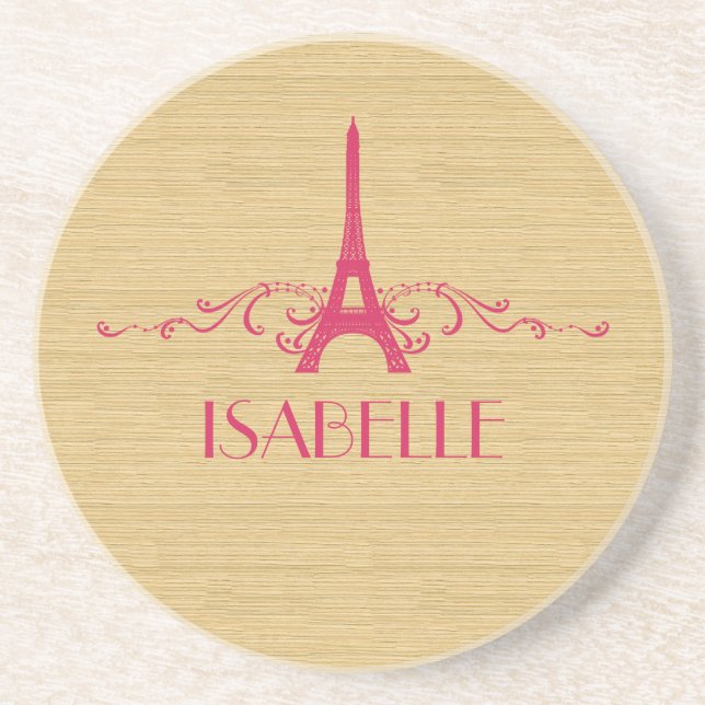 Pink French Flourish Coaster (Front)