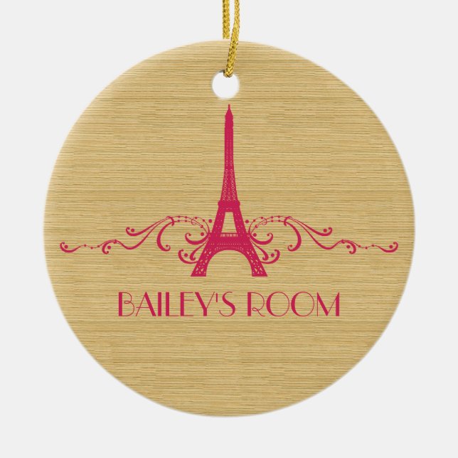 Pink French Flourish Ornament (Front)