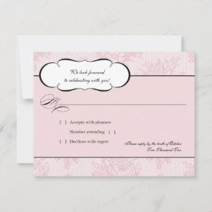 Pink French Lace RSVP Response Card