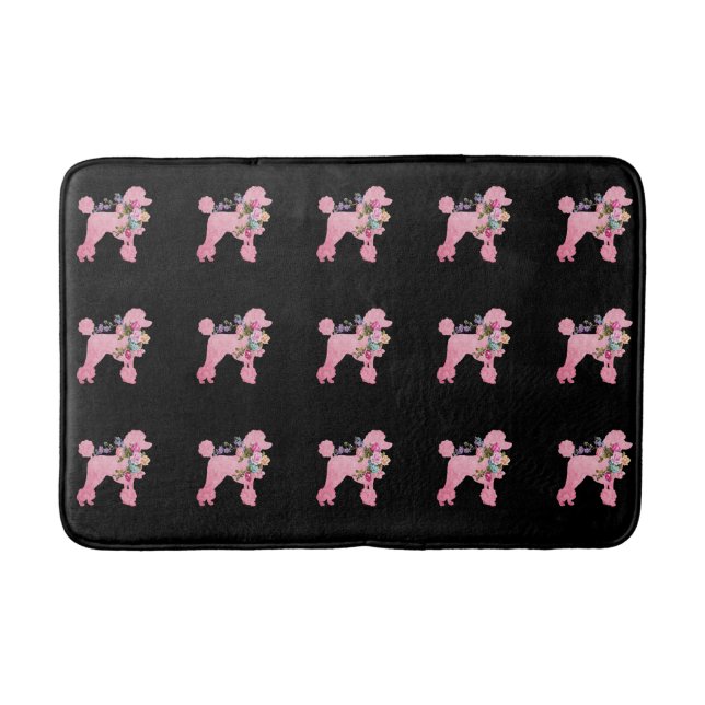 Pink French Poodle Bath Mat (Front)
