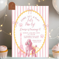 Pink French Poodle Come Sit Play Birthday