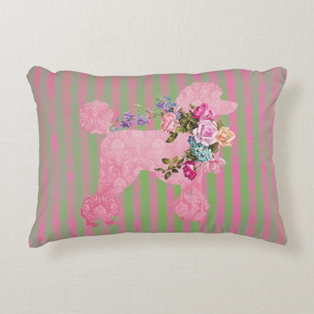 Pink French Poodle Decorative Cushion (Front)