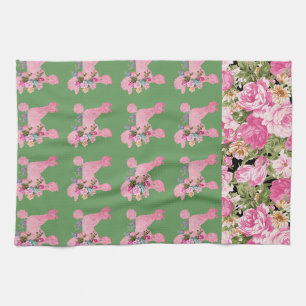 Pink French Poodle Kitchen Towels
