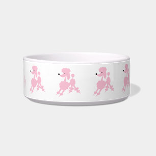 Pink French Poodles Customisable Name Bowl