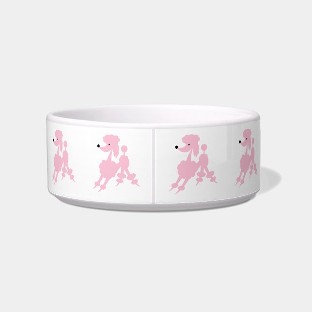 Pink French Poodles on Customisable Background Bowl (Back)