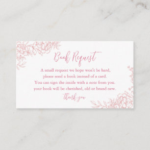PINK FRENCH TOILE Baby Book Request Insert