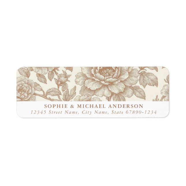 Pink French Toile Floral Return Address Labels (Front)