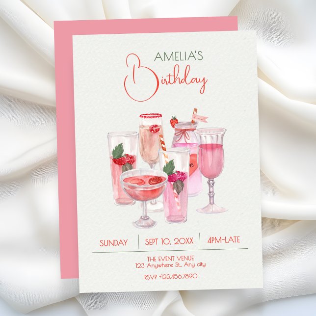 Pink fresh drinks invitation (Creator Uploaded)