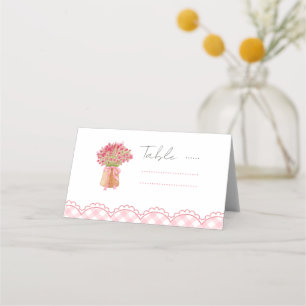 Pink fresh off the market Bridal shower Place Card
