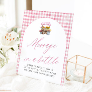 Pink Fresh Off The Market Message In A Bottle Sign