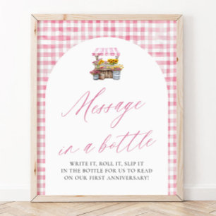 Pink Fresh Off The Market Message In A Bottle Sign