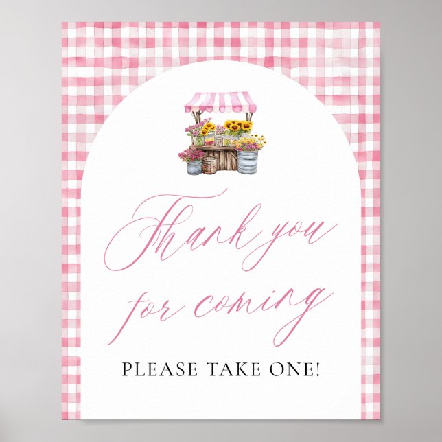 Pink Fresh Off The Market Thank you for coming Poster (Front)