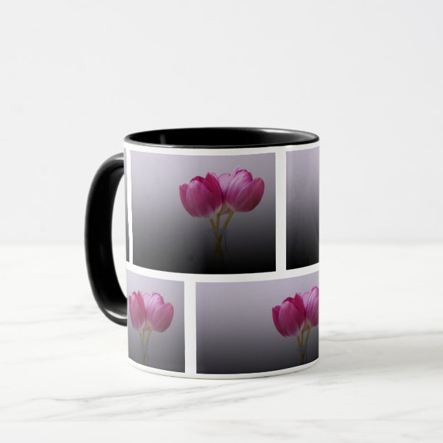 Pink Fresh Tulips – Elegant Springtime Floral Art Mug (Front Left)