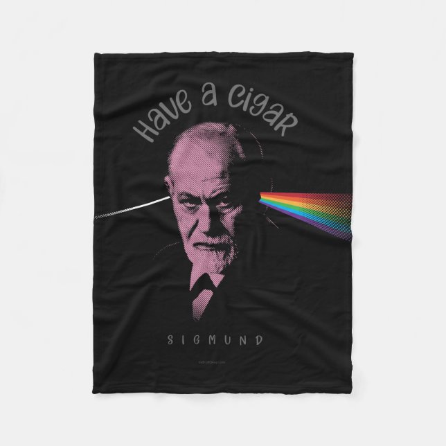 Pink Freud (Have A Cigar) Fleece Blanket (Front)