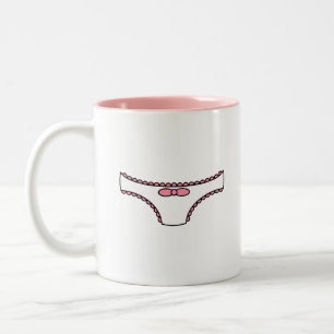Pink Frilly Panties Two-Tone Coffee Mug