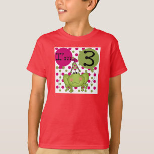 Pink Frog 3rd Birthday Tshirts and Gifts