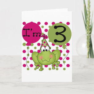 Pink Frog 3rd Birthday Tshirts and Gifts Card