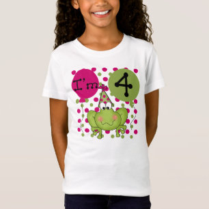 Pink Frog 4th Birthday T-Shirt