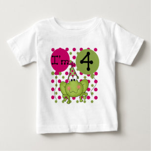 Pink Frog 4th Birthday Tshirts and Gifts
