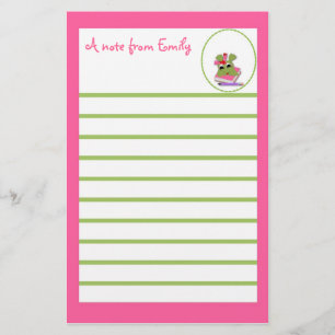 Pink Frog Note Paper