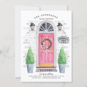 Pink Front Door Moving Announcement