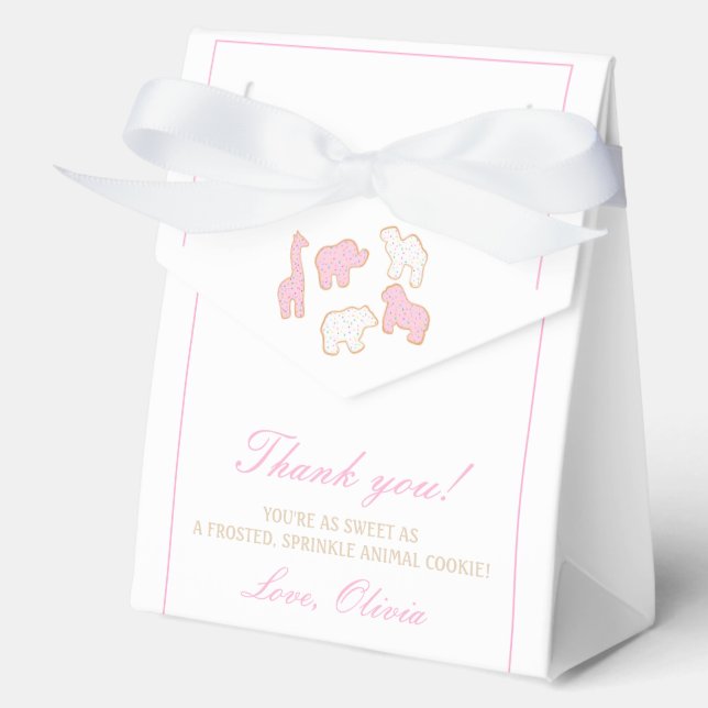 Pink Frosted Animal Cookie party party guest  Favour Box (Front)