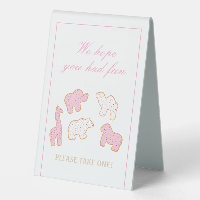 Pink Frosted animal Cookie take a party favour (Back)