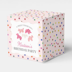 Pink Frosted Animal Cookies Birthday Party Favour Box