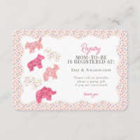 Pink Frosted Animal Cookies Gift Registry Insert
