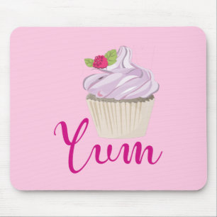 Pink Frosted Cupcake Yum! Mouse Mat