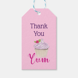 Pink Frosted Cupcake Yum! Thank You Gift Tags