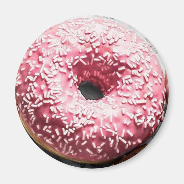 Pink Frosted Doughnut Fun Food Magnet (Front)