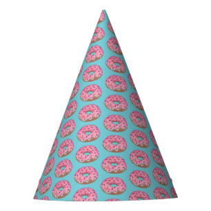 Pink Frosted Doughnut Sprinkles Doughnut Junk Food Party Hat