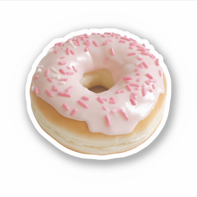 Pink Frosted Doughnut with Sprinkles (Front)