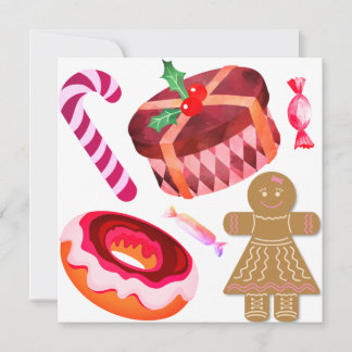 Pink Frosted Doughnuts Gingerbread Girls Candy Can Invitation