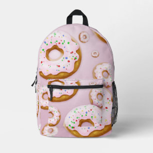 Pink Frosted Doughnuts with Sprinkles Pattern Printed Backpack