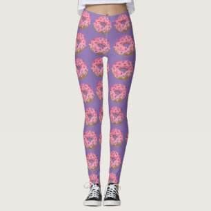 Pink Frosted Sprinkles Doughnut Doughnut Junk Food Leggings