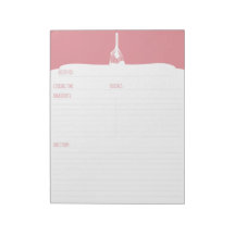 Pink Frosting Baking Recipe Notepad