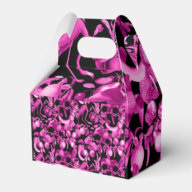Pink Fruits And Flamingos Pattern Favour Box (Front Side)