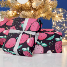 Pink fruits black decor