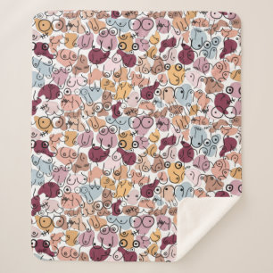 pink fu woman feminist sherpa blanket