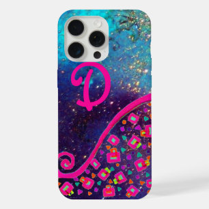 PINK FUCHSIA BLUE ABSTRACT DECO MONOGRAM iPhone 15 PRO MAX CASE