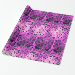 PINK FUCHSIA DAISY FLOWERS WRAPPING PAPER