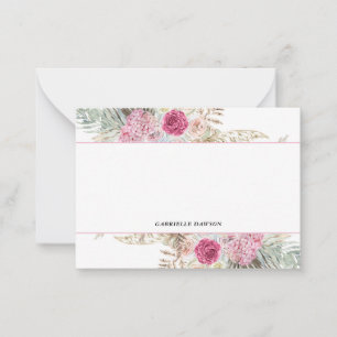 Pink Fuchsia Floral Personalised Note Cards