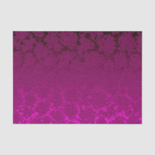 Pink Fuchsia Floral Succulent Pattern Metallic Tissue Paper