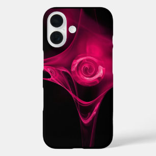 PINK FUCHSIA FRACTAL ROSE iPhone 16 CASE