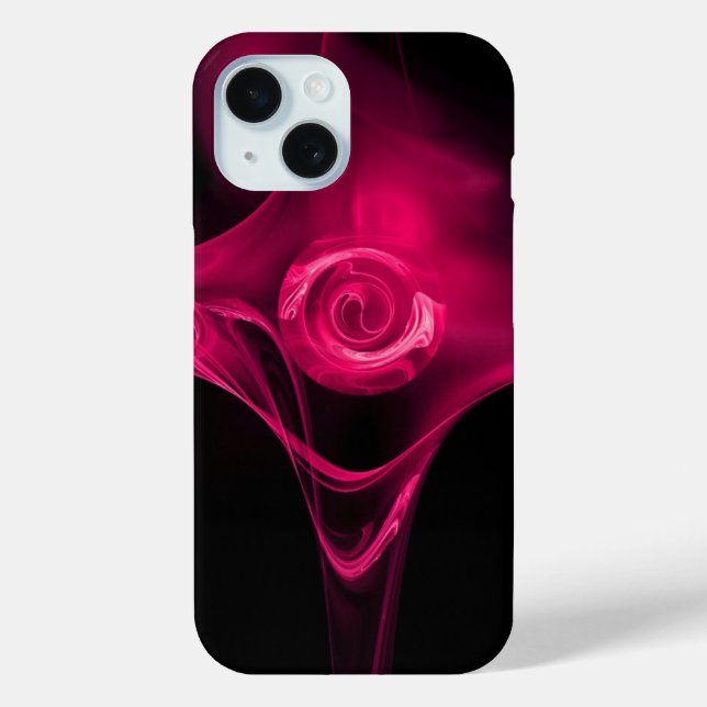 PINK FUCHSIA FRACTAL ROSE Case-Mate iPhone CASE (Back)