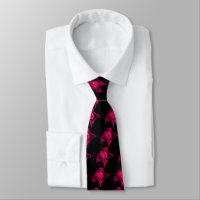 PINK FUCHSIA  FRACTAL ROSE IN BLACK